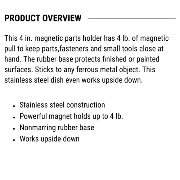 3/$15 NEW 4" Magnetic Parts Holder - Picture 8 of 16